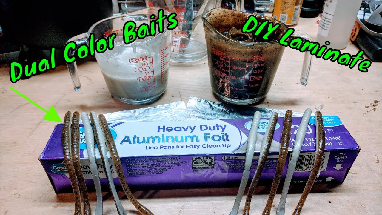 DIY DUAL COLOR Soft Plastic Lure | CHEAP and EASY Aluminum Foil Laminate | B Fishing |