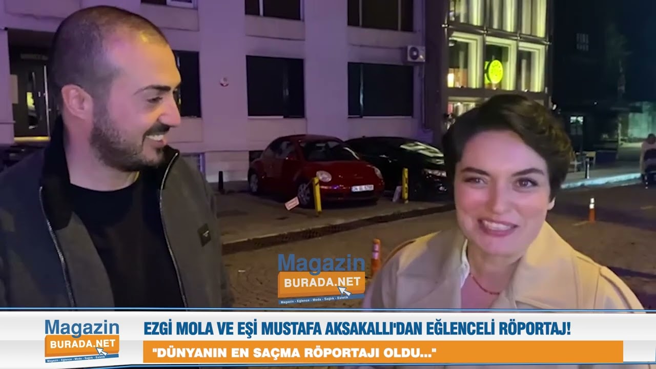 Mustafa Aksakallı ve Ezgi Mola'dan kahkahaya boğan röportaj! İşte ünlü çiftin eğlenceli halleri...