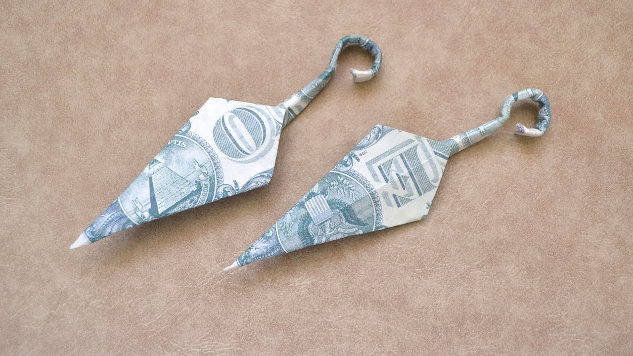 MONEY NINJA KNIFE KUNAI | Dollar Origami | Tutorial DIY by NProkuda