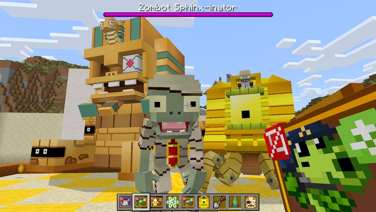 Minecraft Vs Plants Vs Zombies - 10 Zombot Sphinx Ina Vs Super Plants Premium
