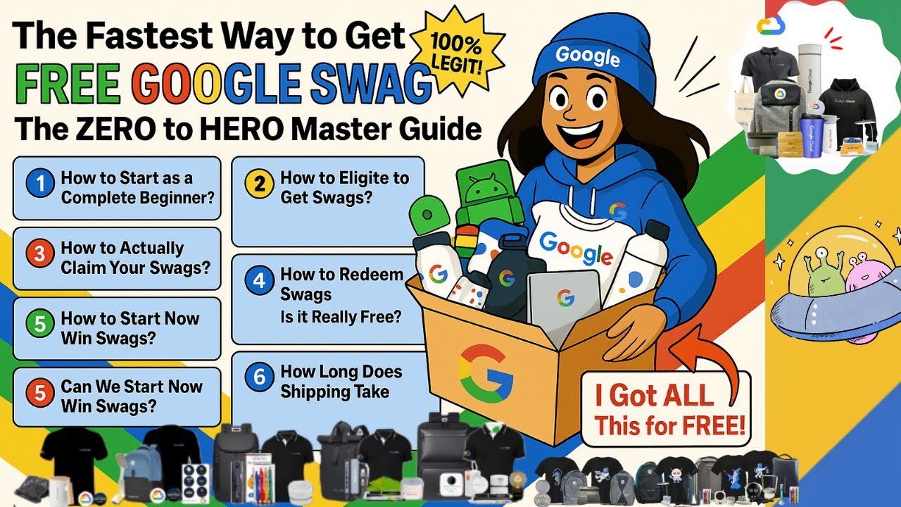 БЕСПЛАТНО Google Swag: руководство &laquo;От нуля до героя&raquo; (получите толстовки, бутылки с принтерами и...