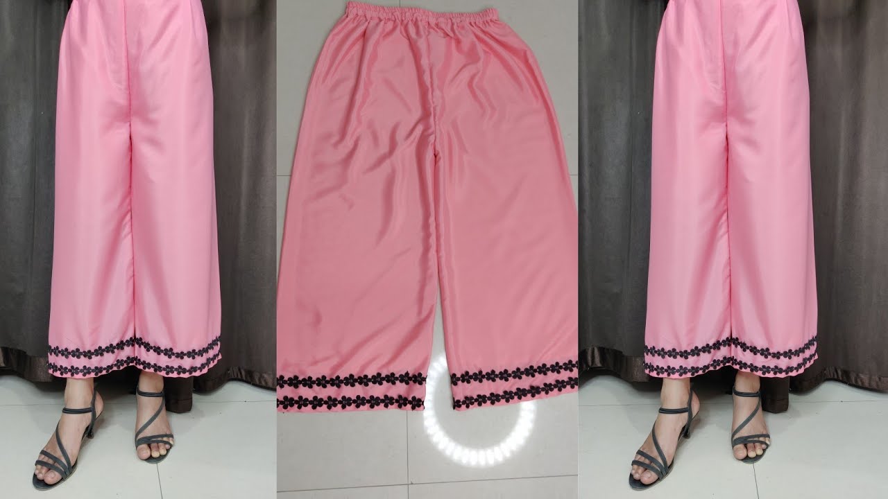 Easy pant plazo with lining cutting and stitching/ plazo cutting/ DIY plazo/ plazo design/ trouser
