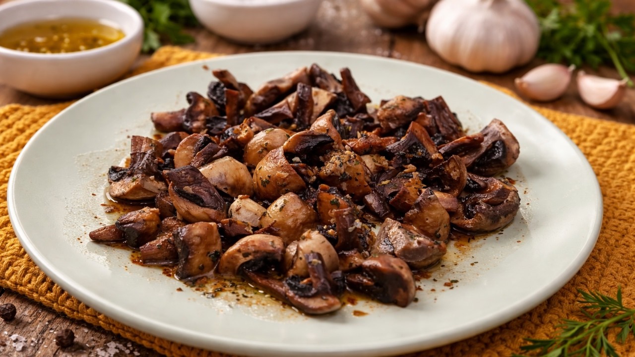 🍄 CHAMPIÑONES O SETAS AL AJILLO en Thermomix. Receta Fácil, Sana y ¡¡Lista en 20 Minutos!!