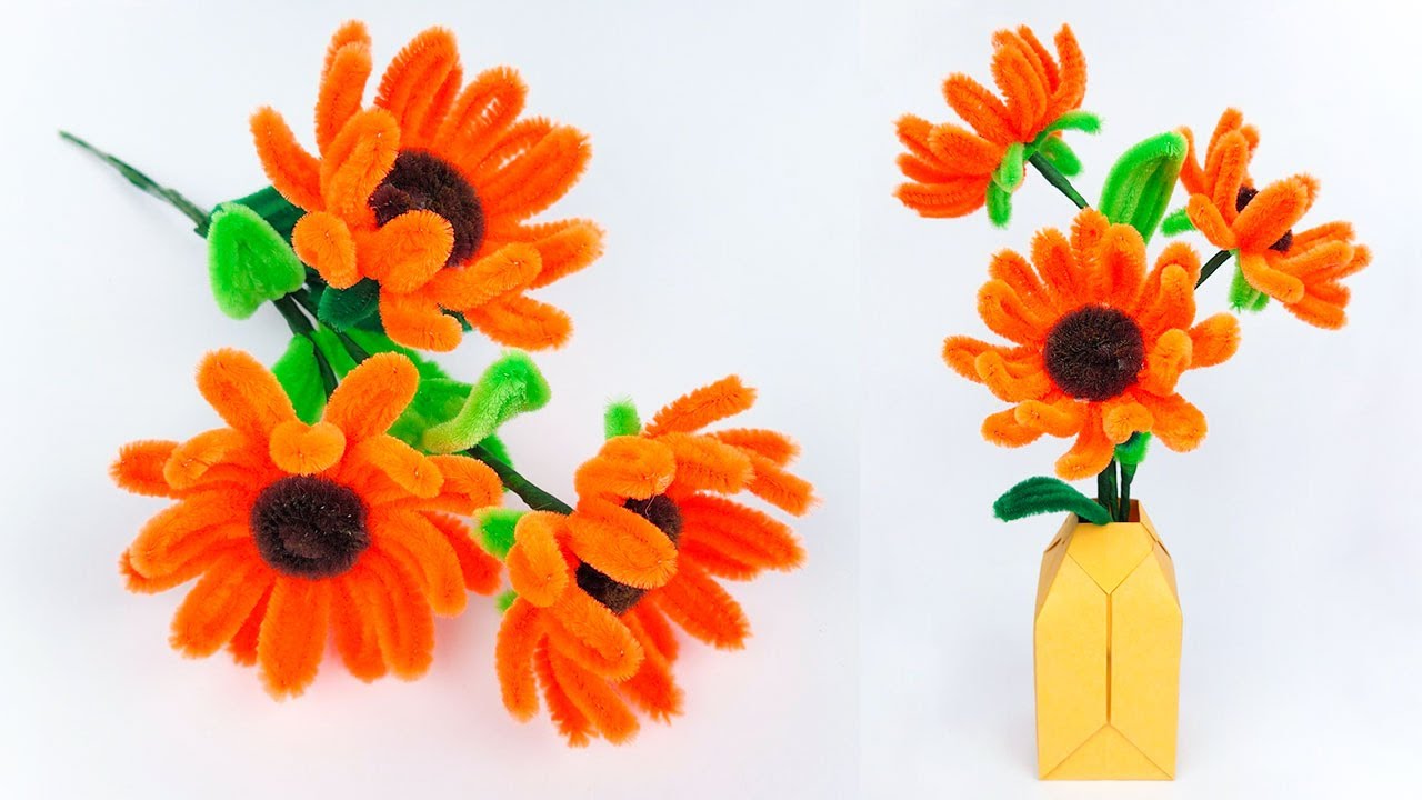 How to Make Sunflowers with Pipe Cleaners 🌻 Simple Handmade Flower Craft 🌸 Cute Decor & Gift Idea