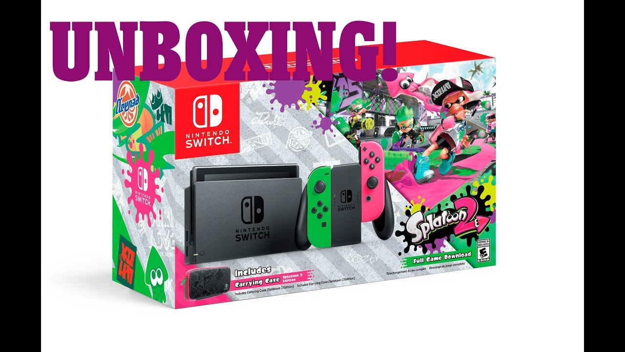 UNBOXING Nintendo Switch Splatoon 2 Edition Wal-Mart Exclusive Neon Green and Pink Joycons