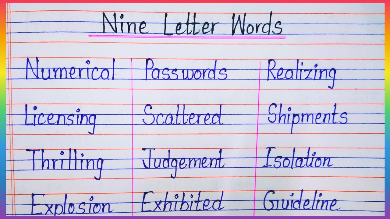Nine Letter Words l Nine Letter Words in English l 300 words
