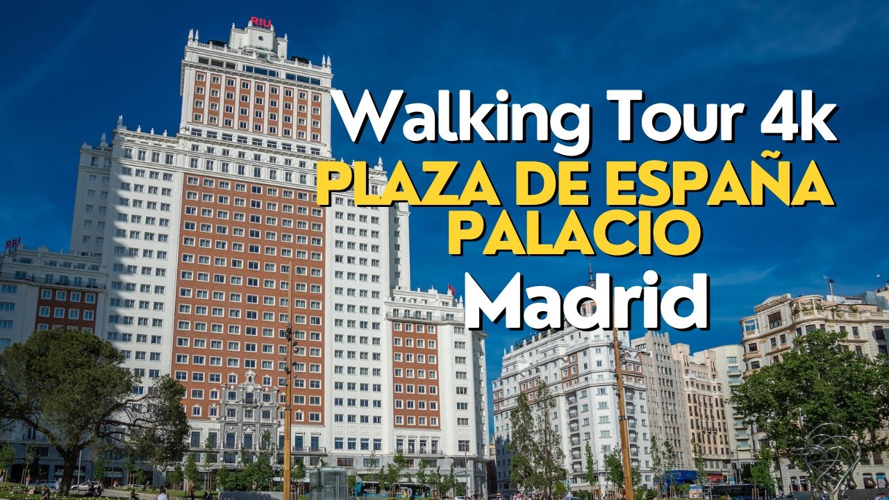 Plaza de España, Palacio | Madrid  | Walking Tour 4k 60 FPS UHD