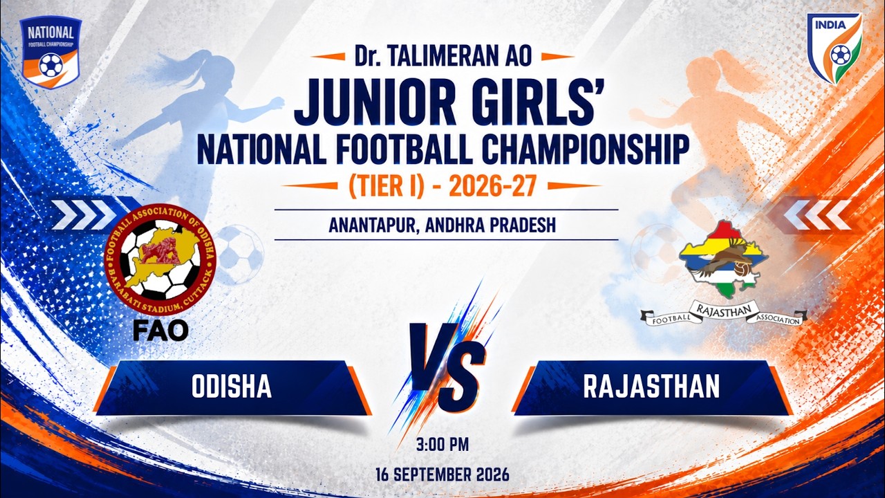 LIVE | Odisha vs Rajasthan | Dr. Talimeran Ao Junior Girls&rsquo; NFC 2026-27 | Tier I