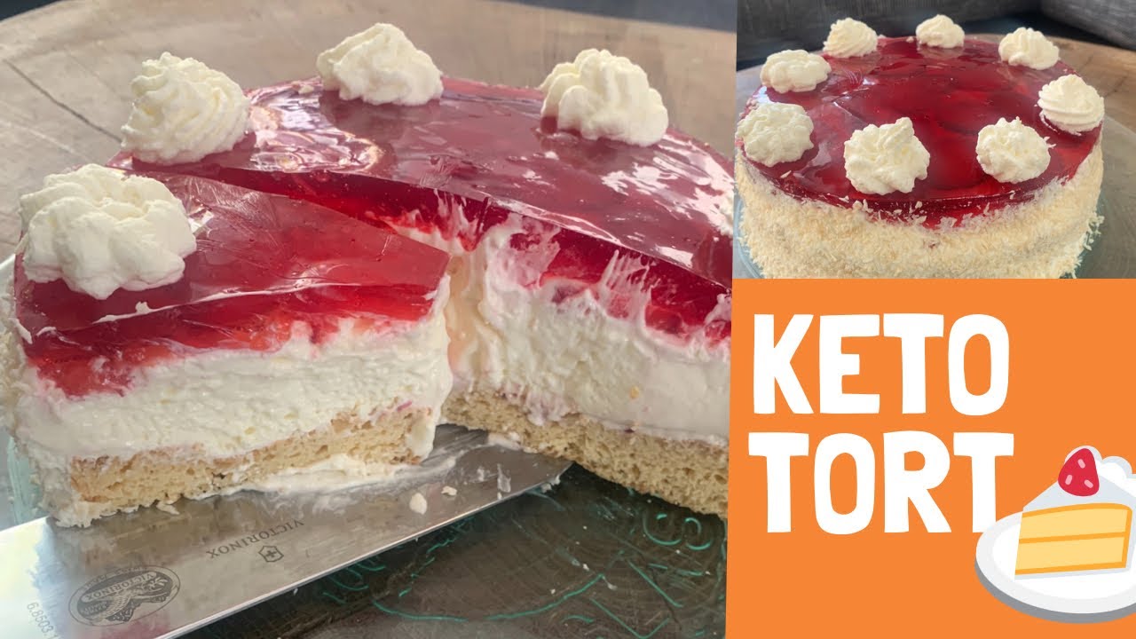 KETO tort / ciasto z truskawkami i galaretką.