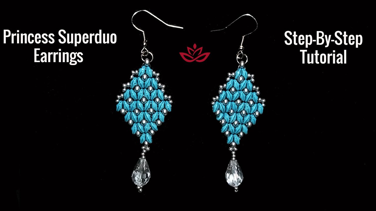 Princess Superduo Earrings - Tutorial. How to make superduo beads earrings?