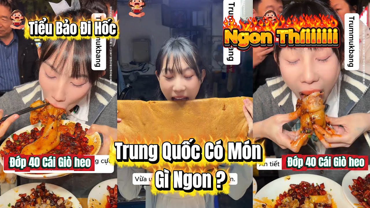 Tổng Hợp | Tiểu Bảo Dạo Quanh Phố Đi Bộ bên Trung Xem Có Món Gì Vs Đớp 40 Cái Giò heo #tieubao