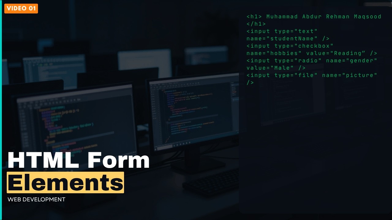 HTML Form Elements Explained | Textbox, Checkbox, Radio, File Upload, Select, Button