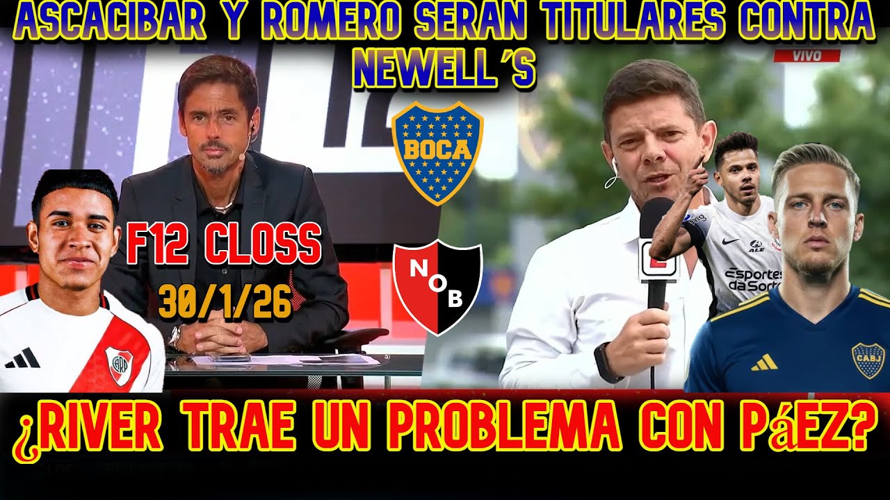 F12 Closs: Ascacibar y Romero seran titulares contra Newell&acute;s. &iquest;River trae un problema con P&aacute;ez?
