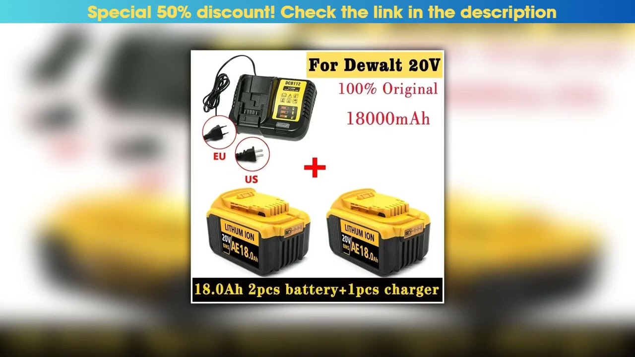 Deal New 100% Original 18000mAh 20V for Dewalt Power Tool Battery DCB206 20V 18.0Ah Battery DCB206&bull;