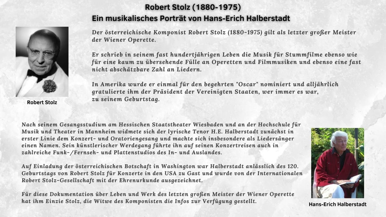Robert Stolz (1880-1975) - Ein musikalisches Porträt von Hans-Erich Halberstadt
