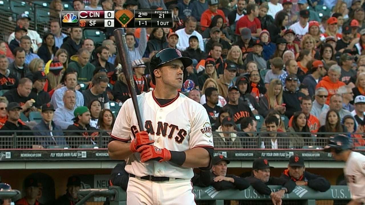 CIN@SF: Duvall makes Major League debut with Giants