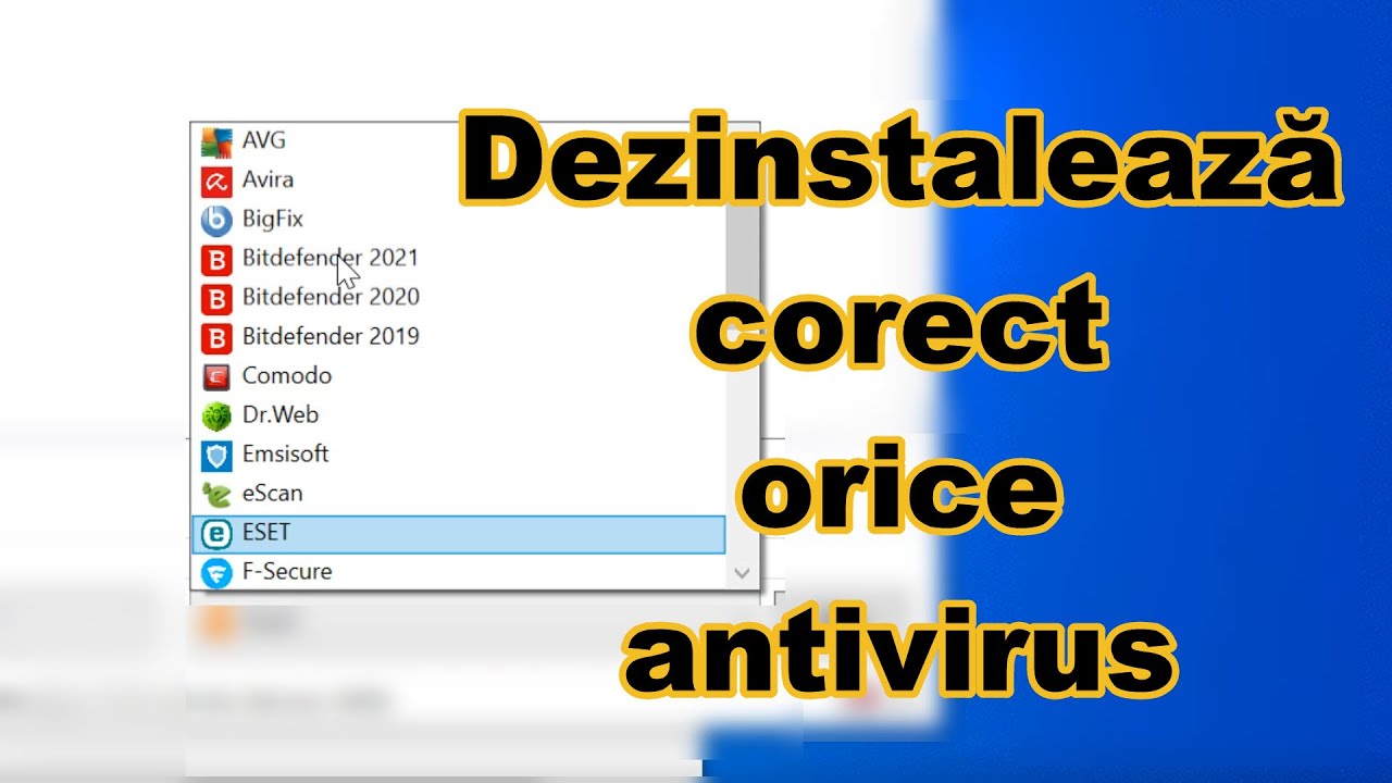 DEZINSTALARE CORECTĂ ANTIVIRUS - în safe mode - soft portabil multifunctional