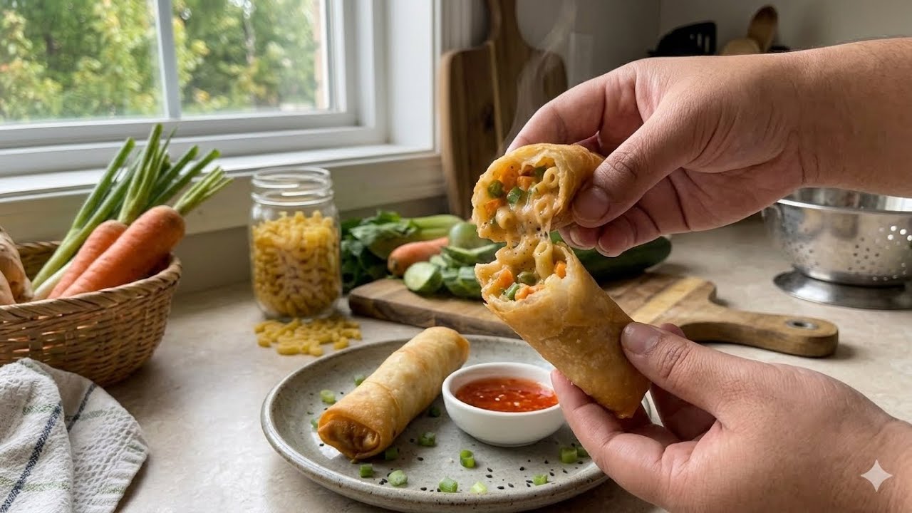 Smoked Macaroni Rolls 🔥 | Crispy & Unique Snack Recipe #shortsfeed #youtubeshorts 