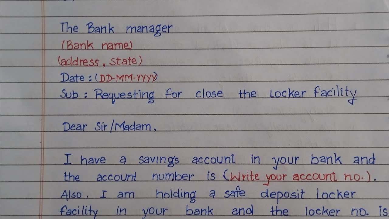Applicationto close the locker facility inbank/Application for surrendering locker facility#english