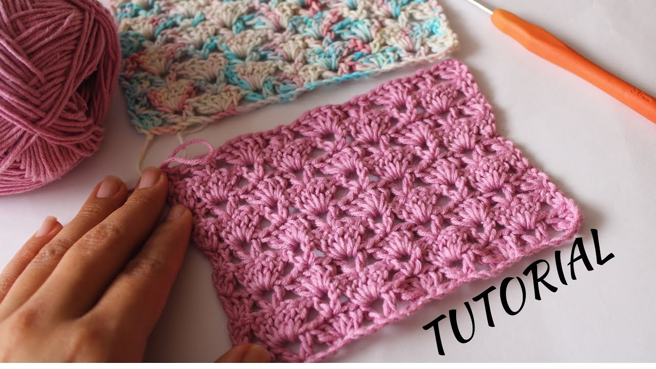 Puntada CALADA y Rendidora a Crochet Paso a paso Muestra # 14