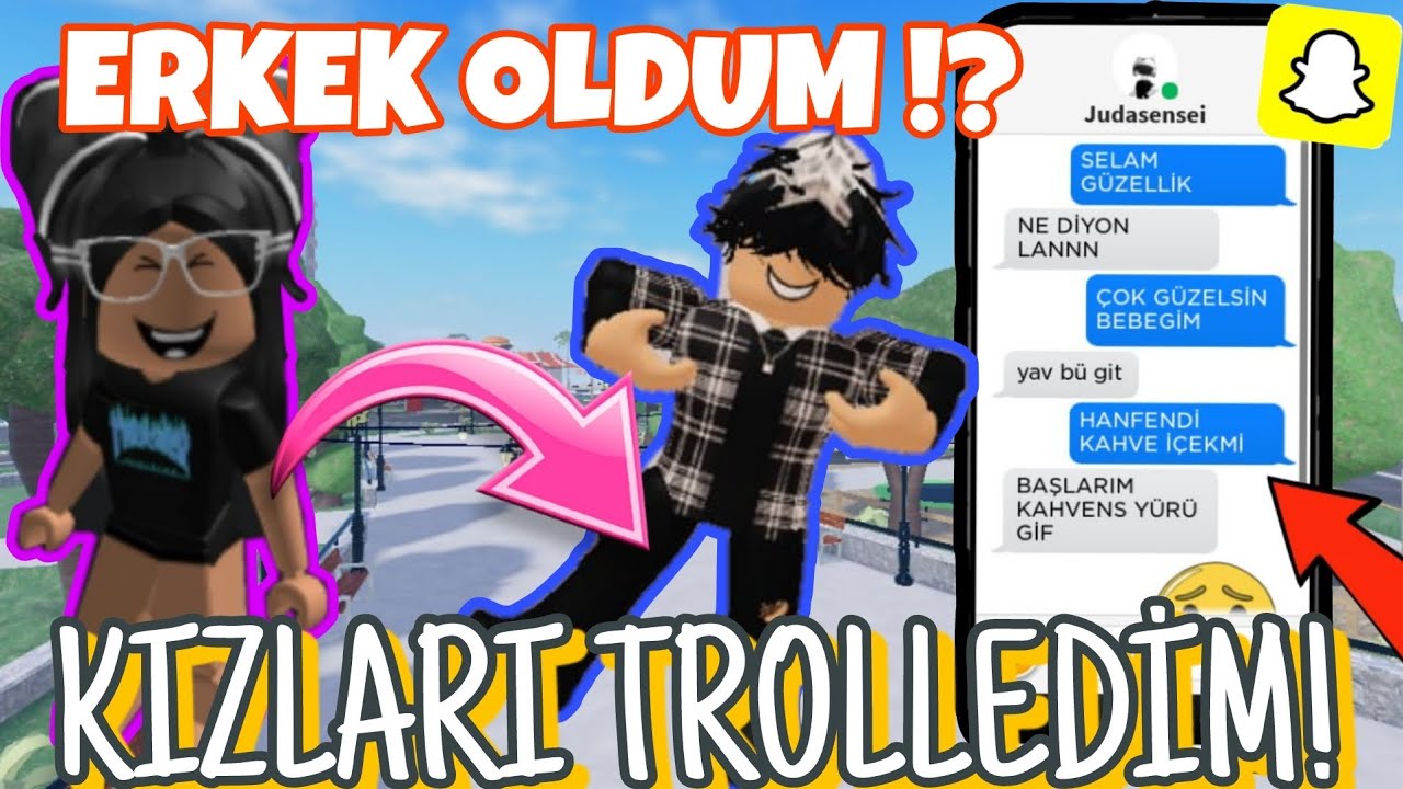 ERKEK OLDUM! 😎 KIZLARA SNAPCHAT'EN YAZIP TROLLEDİM 🤪🤣 KOMİK ROBLOX VİDEOLARI