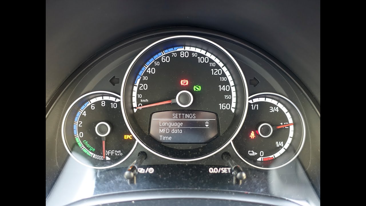VW e-UP műszerfal nyelvi beállítás módosítás - Dashboard language change