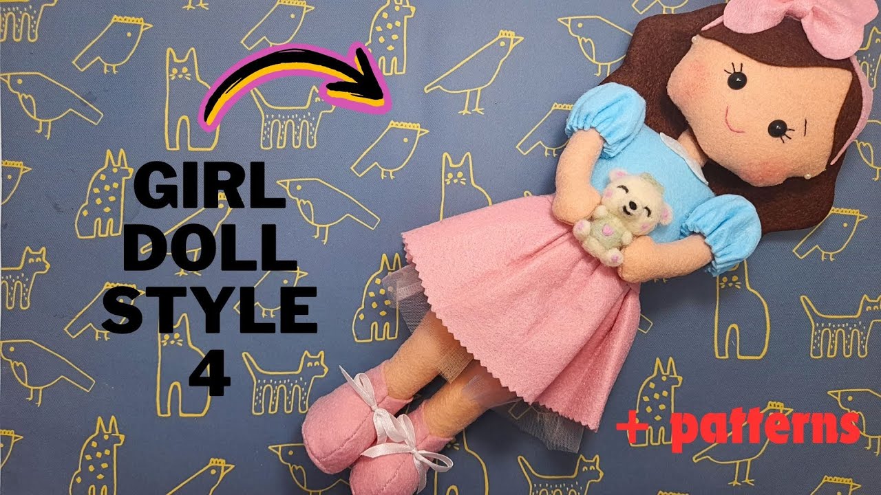 Making this beautiful girl doll using felt easily ❤️🥰 | diy felt doll | making doll for toy
