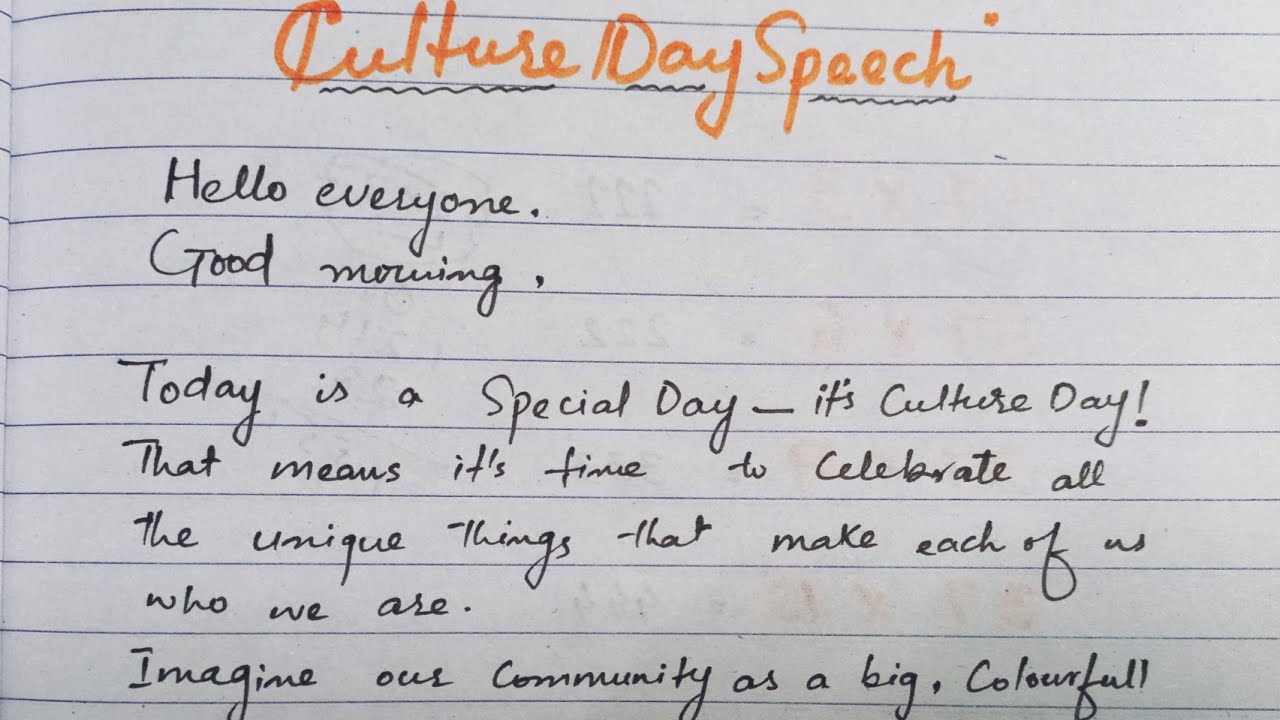 Culture Day Speech in english | Culture Day
