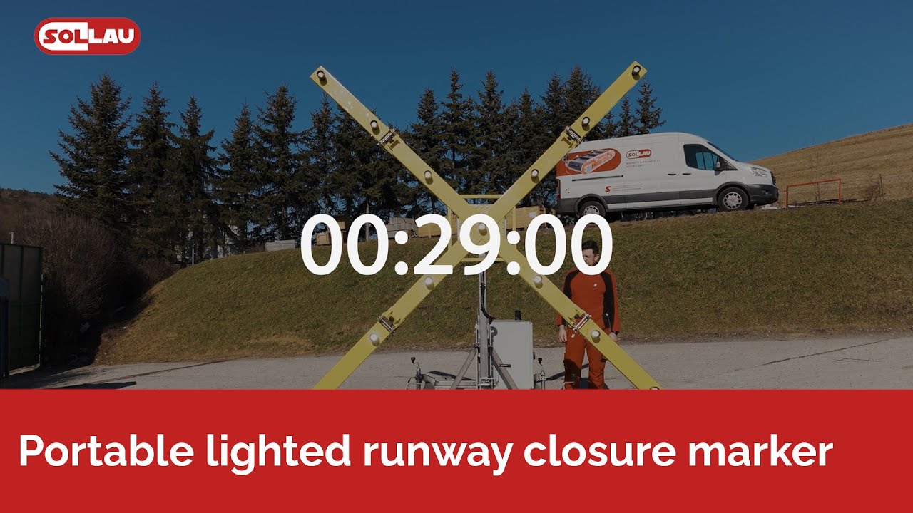 Portable lighted runway closure marker - Easy and quick installation