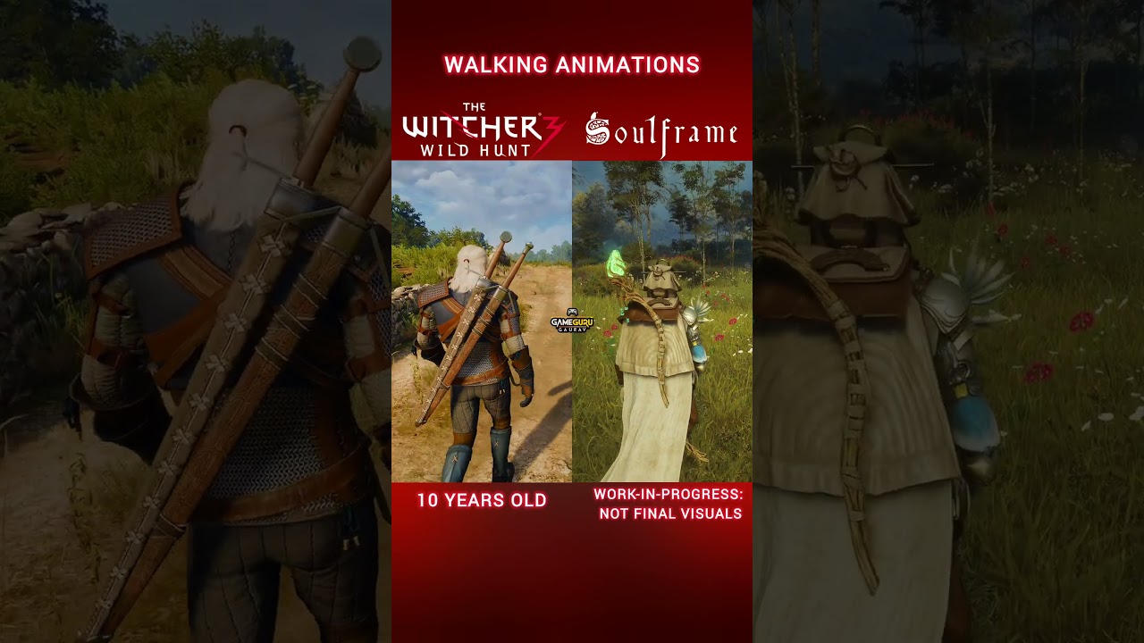 Walking Animations | Witcher 3 vs Soulframe #soulframe #witcher3 #gaming #comparison