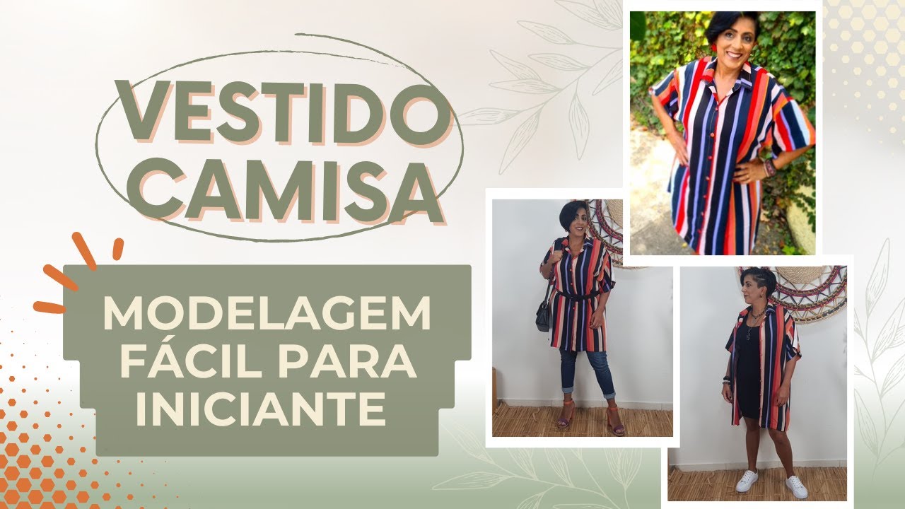 Vestido Chemise Oversize - Vestido Camisa - Modelagem Fácil, Iniciante