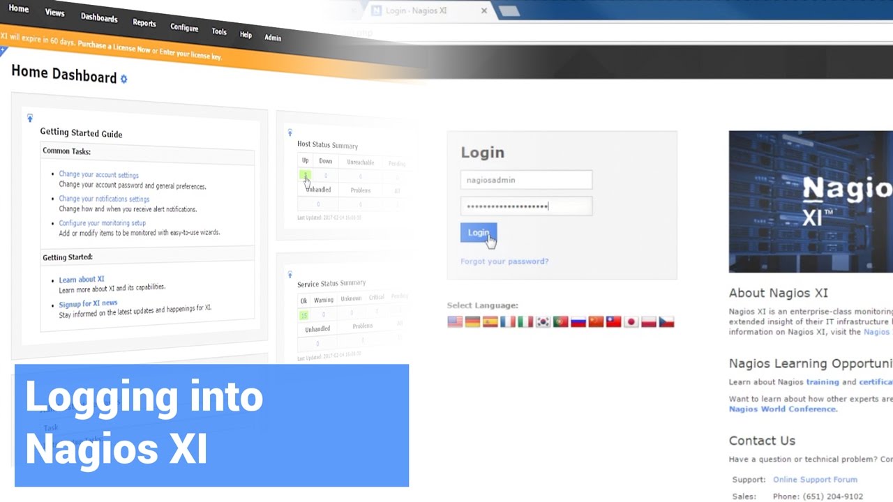 Logging into Nagios XI