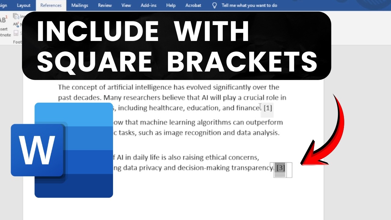 How To Include Reference Citation With Square Brackets in MS Word | Easy Tutorial