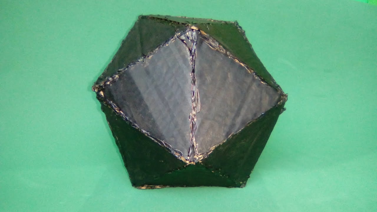 Como fazer um icosaedro | Sólidos geométricos regulares | Poliedro icosaedro