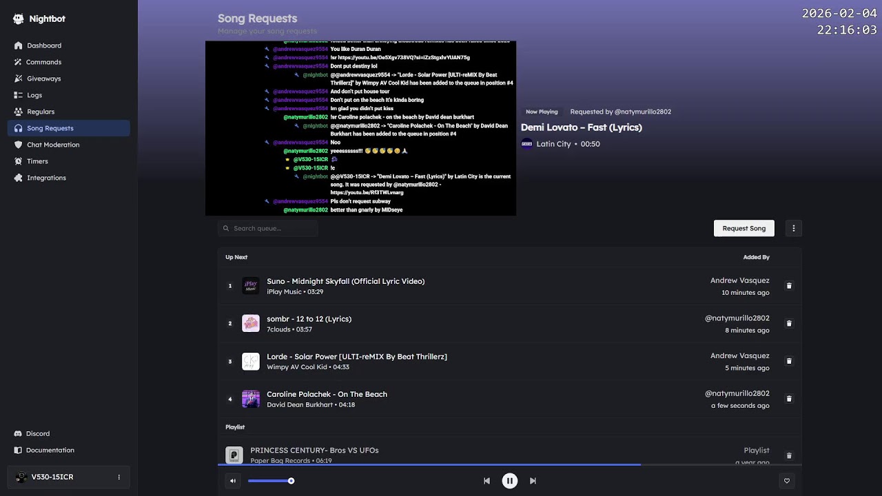 Song Requests Live !sr [2026-02-04]