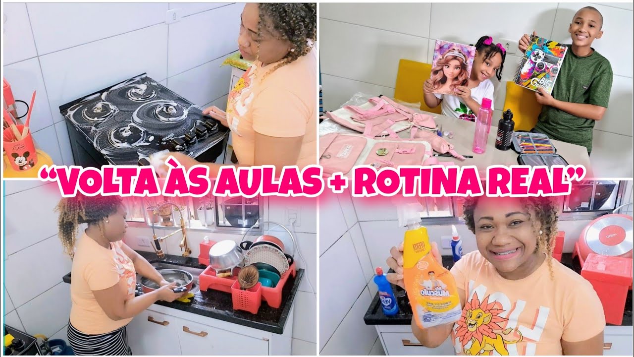 ROTINA REAL de DONA de CASA: LIMPEZA na COZINHA + FOMOS às Compras ESCOLARES! 🧽✨📚