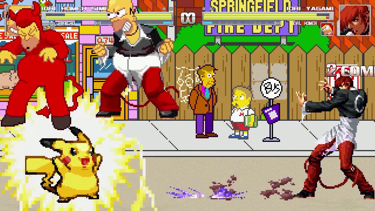AN Mugen Request #1502: Iori Homer & Pikachu VS Iori Yagami & Evil Homer