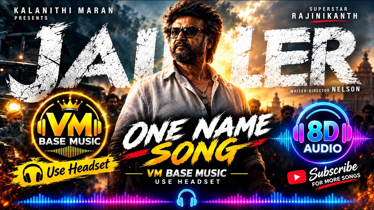  #HeadphoneExperience​🔥 JAILER2 &ndash; ONE NAME SONG | 8D AUDIO 🎧 | VM BASE MUSIC | USE HEADSET