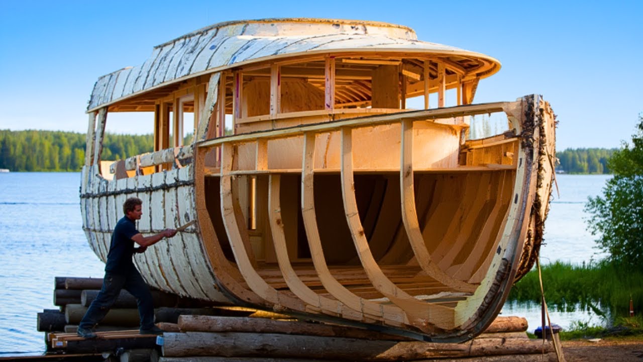 Building a Full-Size Wooden Ship From Nothing but Raw Logs