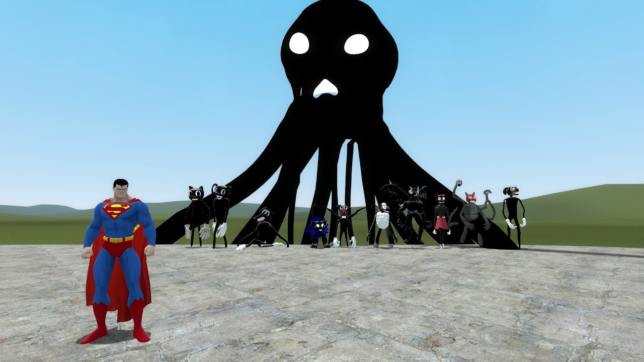 SUPERMAN  VS CARTOON CAT TEAM!!! Garrys Mod Sand Box