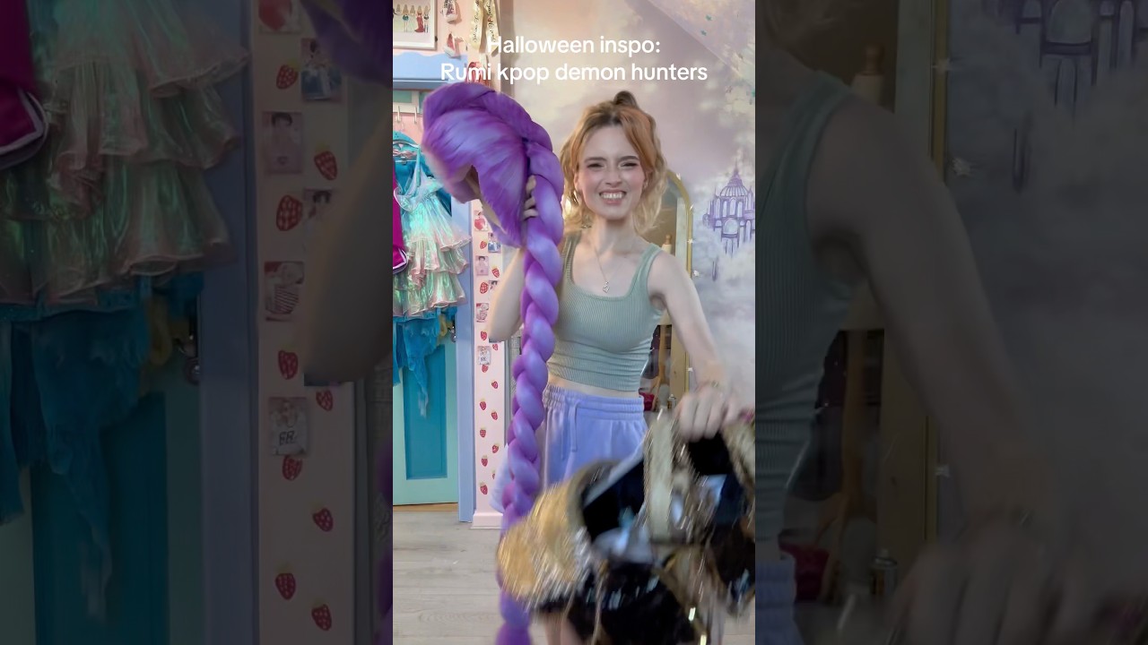 Идеи костюмов на Хэллоуин: Руми из Kpop &laquo;Охотники на демонов&raquo;! 🤩💜 #kpopdemonhunters #diy #cosplay...