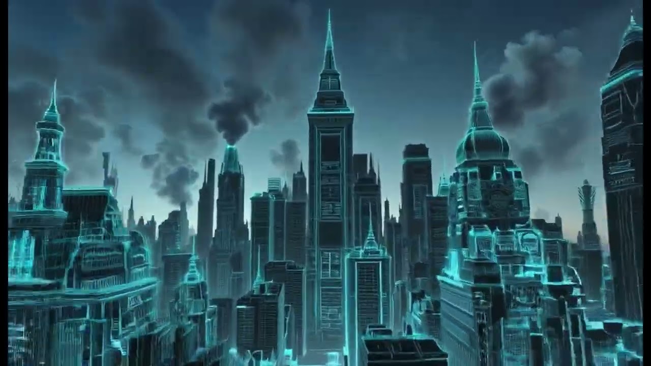 AMVR | Dieselpunk Reality Distortion — Concept Art Line‑Art Ambience (1 Hour, No Vocals)