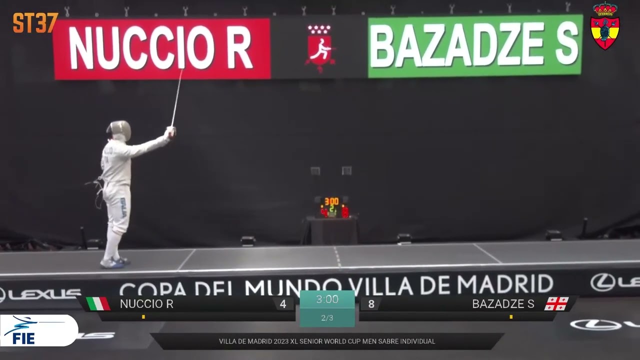 Madrid World Cup 2023 SMS - GOLD - Riccardo Nuccio ITA v Sandro Bazadze GEO (Replay Angle)