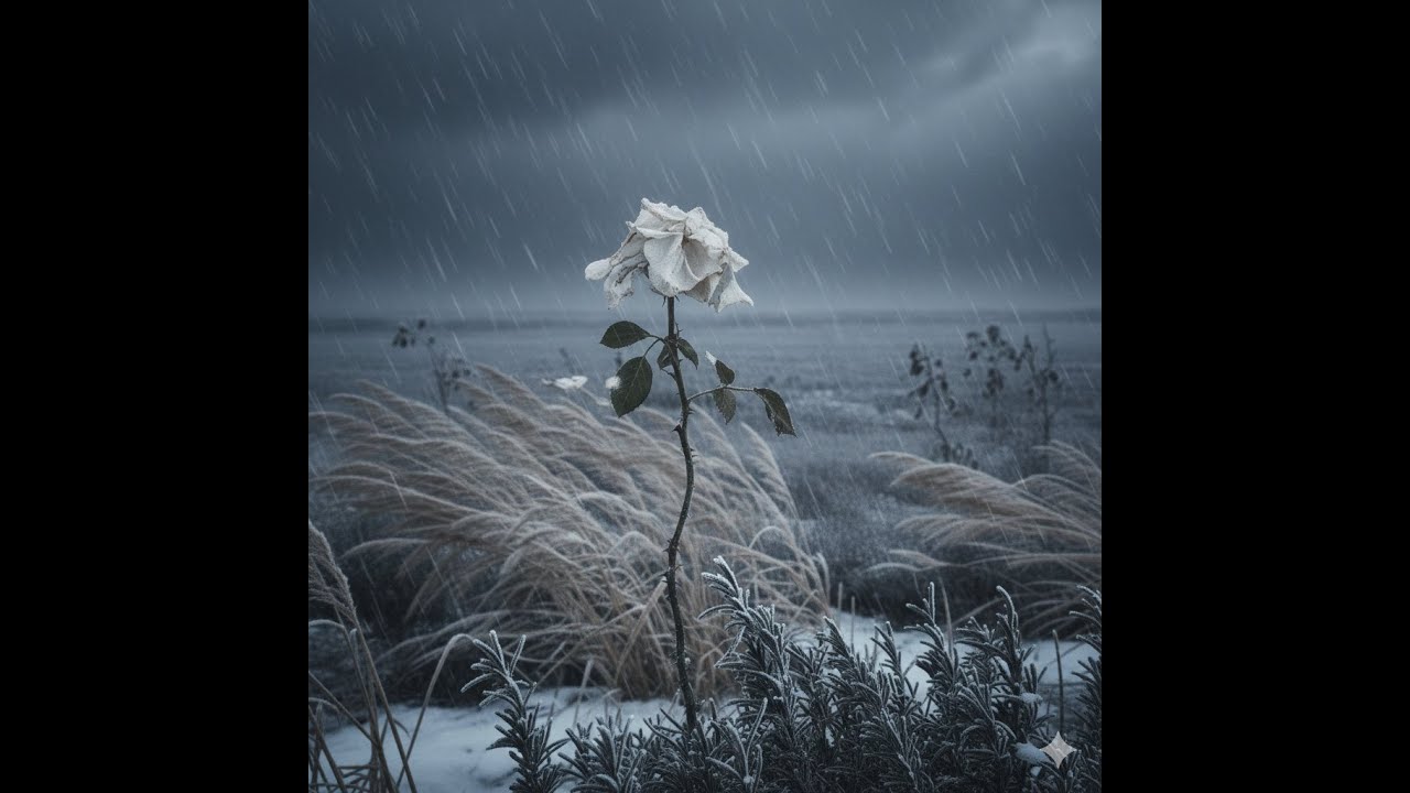 Rosemary, snow and reeds