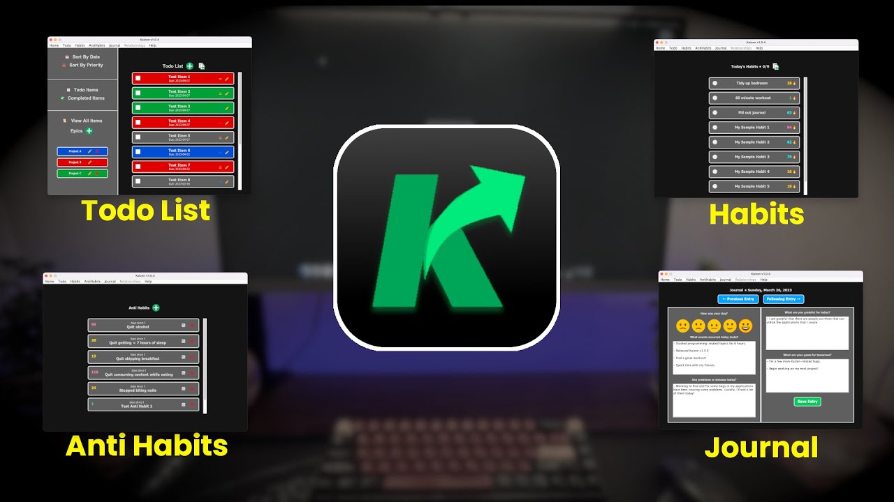 Continuously Transform Your Life with Kaizen - Your Todo List, Habit Tracker, and Journal