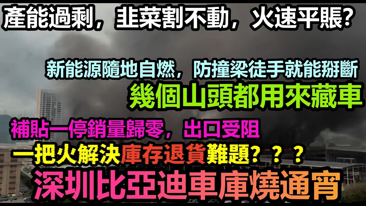 補貼一停銷量歸零，深圳比亞迪車庫燒通宵！產能過剩新車停滿幾個山頭，連續3個季度銷量下滑，出口被退單，韭菜割不動，車企黑材料|車企不為人知的事件|#大陸造車#未公開的中國#新能源