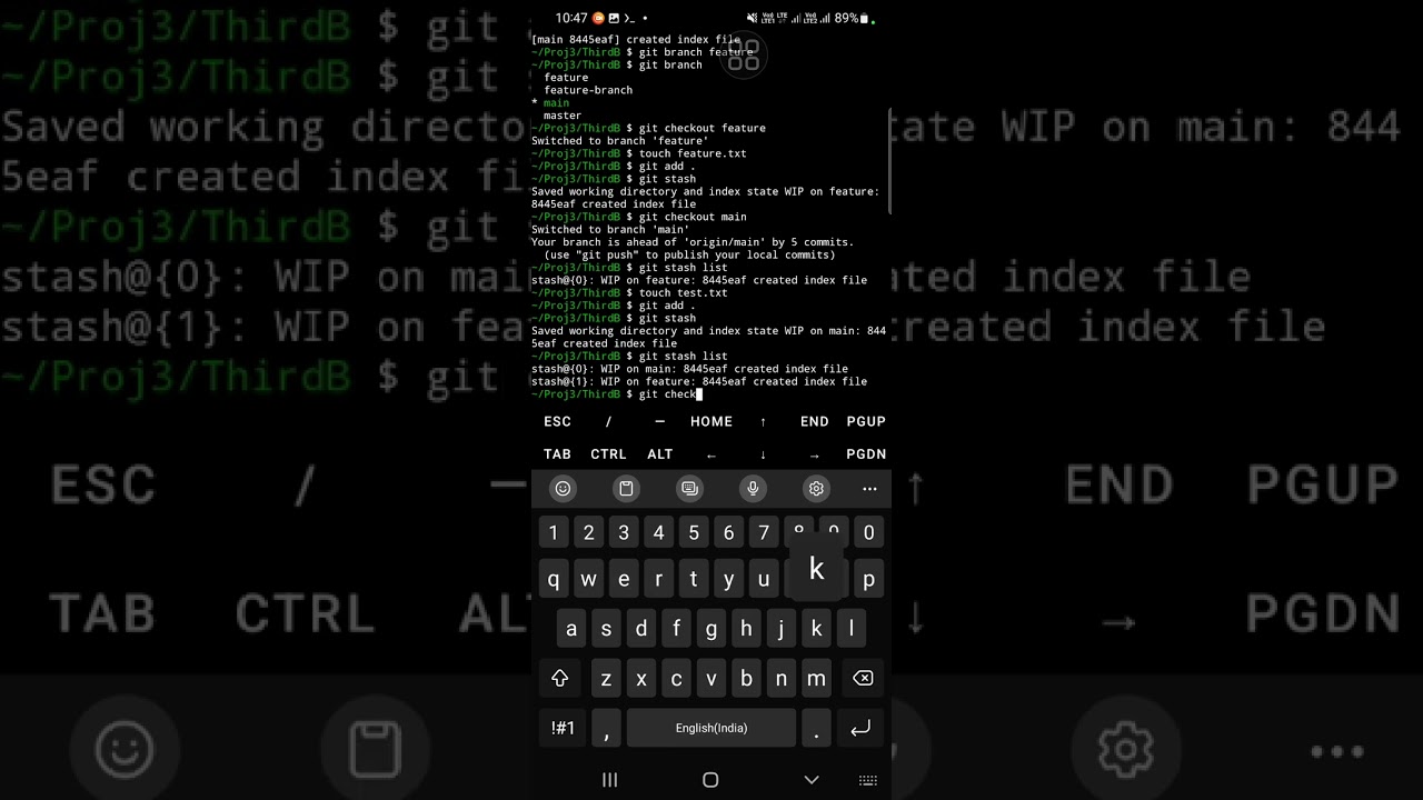 Exp 3 stash local changes adding , working with branch listvof stashes and pop