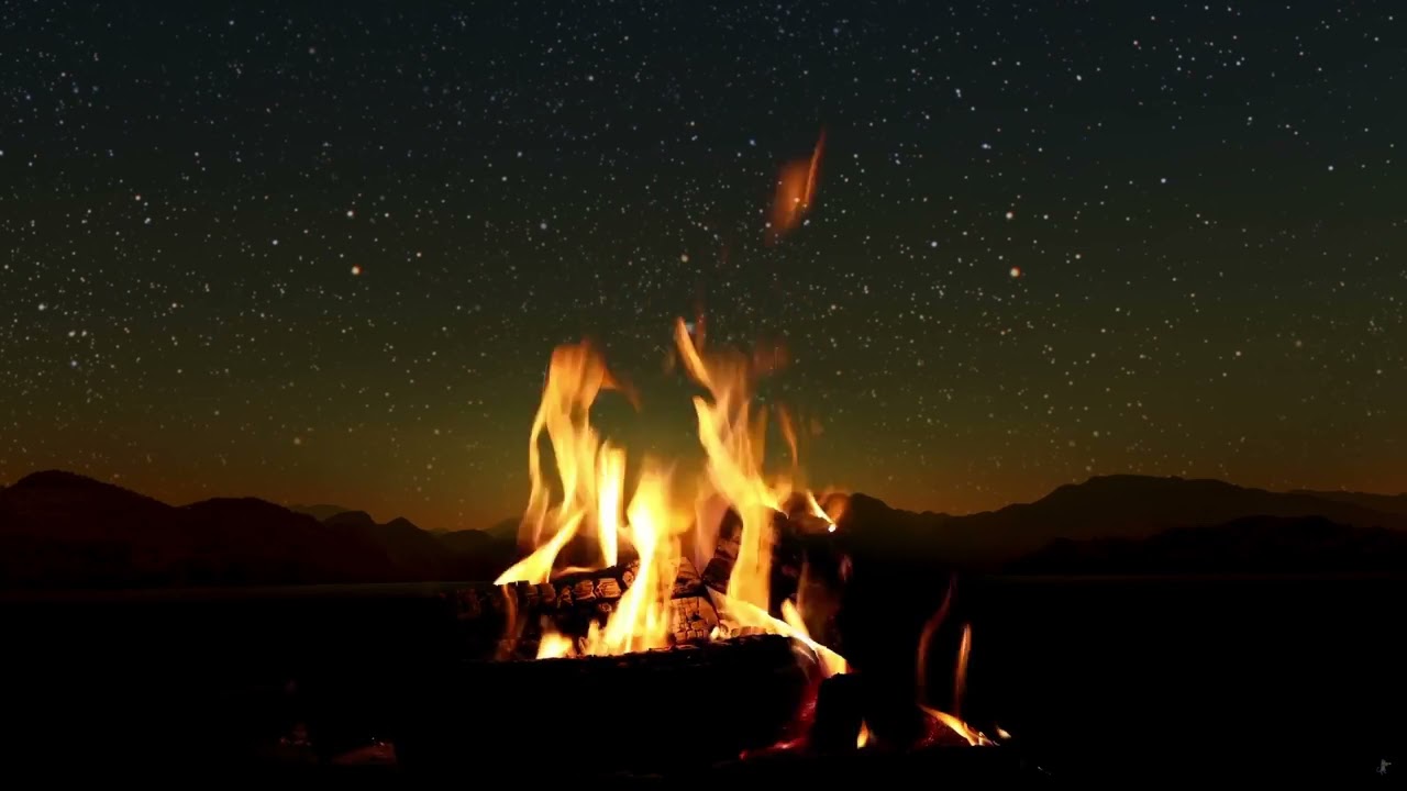 Starry Night Campfire 🔥 Relaxing Fire Sounds for Sleep, Study & Meditation