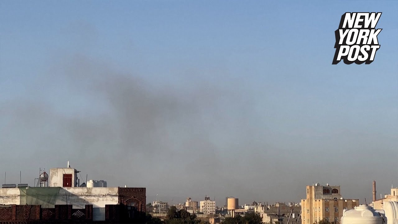 Smoke rises near Sanaa airport in Yemen after reported Israeli strike