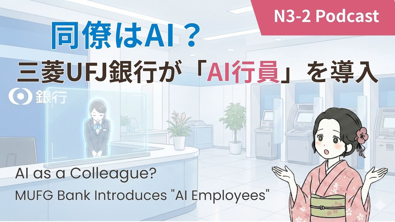 ［JLPTN3-N2］ニュース：AI as a Colleague? MUFG Bank Introduces 